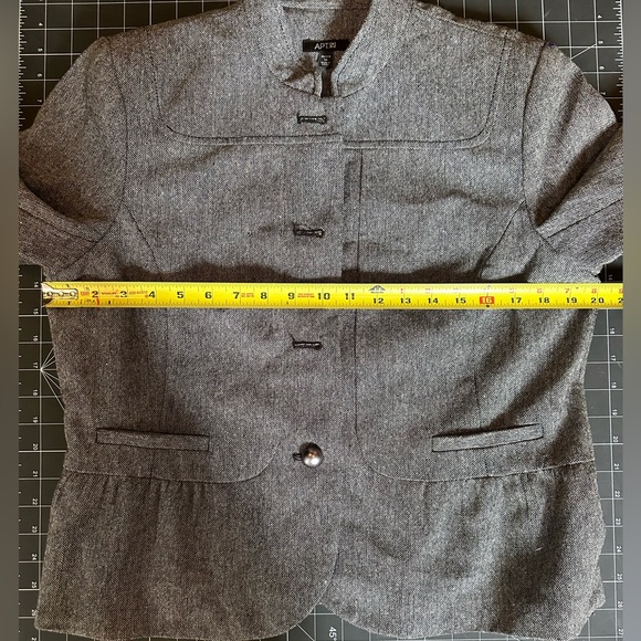 NWT APT 9 Blazer Jacket Black and White Tweed Peplum Lined Lightweight - Picture 6 of 11